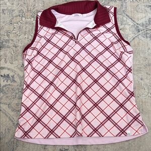 Lady Hagen Burgundy and Pink Golf Polo